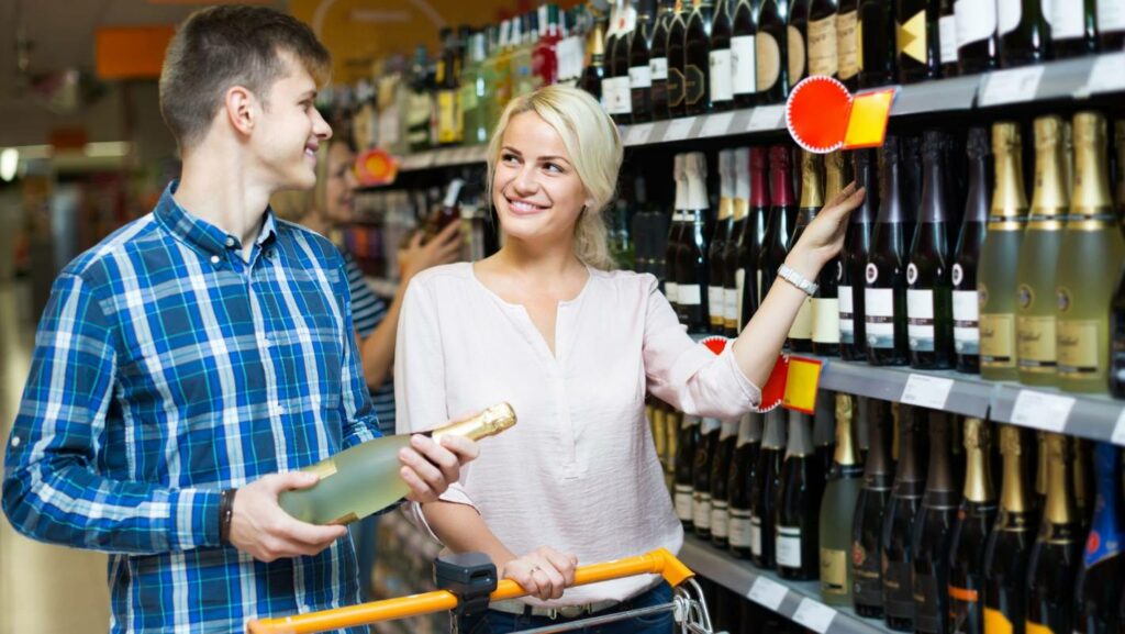spiritueux sans alcool dans un supermarché