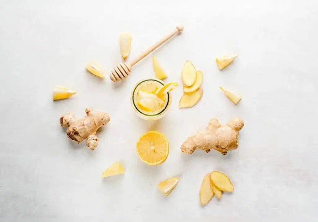 ingrédient pour la recette du gimber : miel citron gingembre
